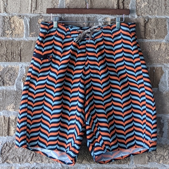 Patagonia Other - Patagonia Blue Orange Wavefarer Board Shorts 32